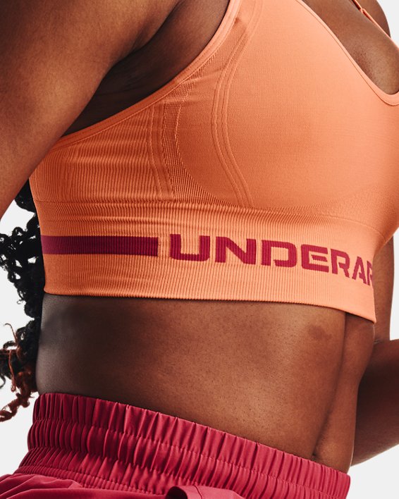 Women's UA Seamless Low Long Sports Bra in Orange image number 11